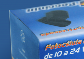 Embalagem plastificada, papel microondulado